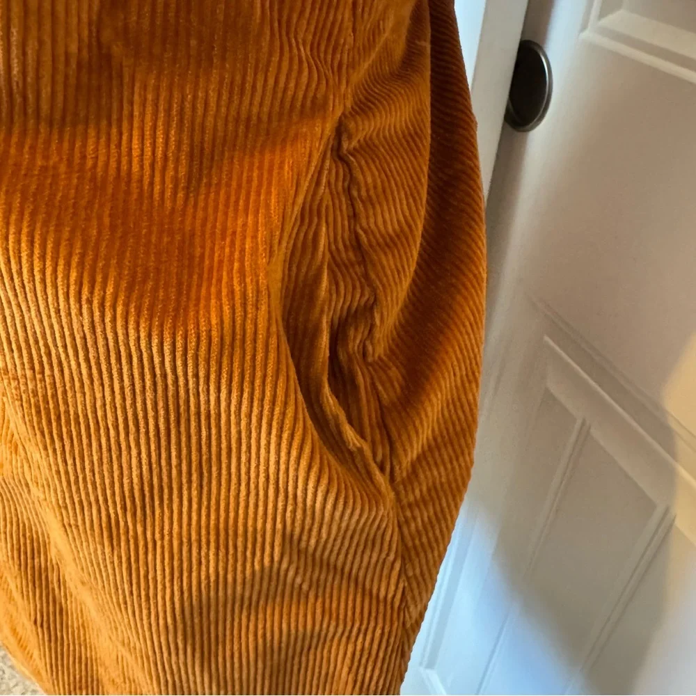 Free People Rolling Thunder Brown Corduroy Cinnamon Jumper Dress - Picture 4 of 7